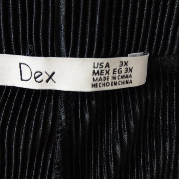 Dex Wide Leg Pants Women's Plus Size 3X Black Ribbed Textured Stretch Comfort - Picture 6 of 9
